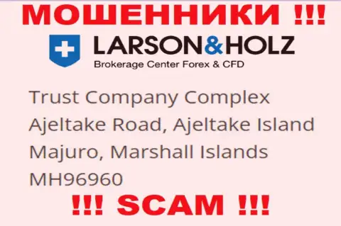 Оффшорное месторасположение Larson Holz - Trust Company Complex Ajeltake Road, Ajeltake Island Majuro, Marshall Islands МН96960, оттуда эти internet кидалы и проворачивают махинации