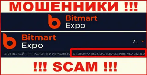 Данные о юридическом лице мошенников Bitmart Expo