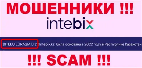 Свое юридическое лицо организация Intebix не прячет - это BITEEU EURASIA Ltd