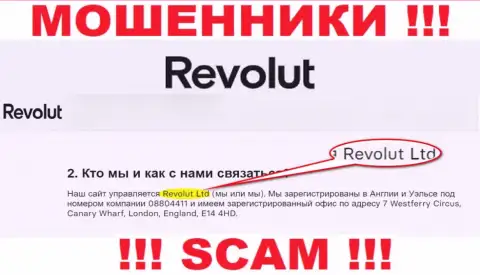 Revolut Ltd - компания, которая руководит internet-мошенниками Револют
