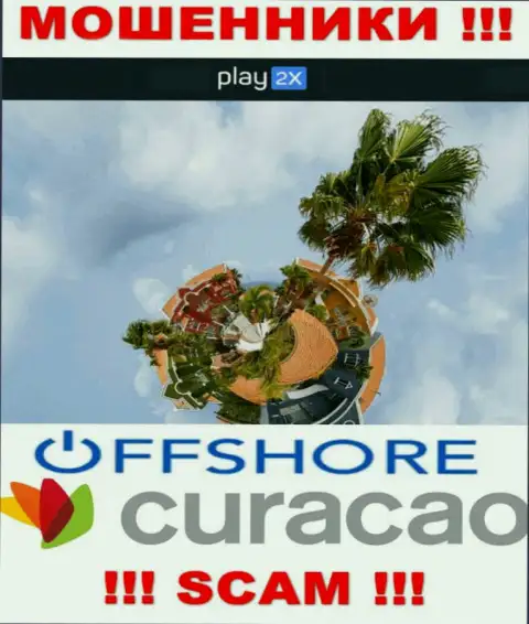 Curacao - оффшорное место регистрации разводил Play2X, показанное у них на ресурсе