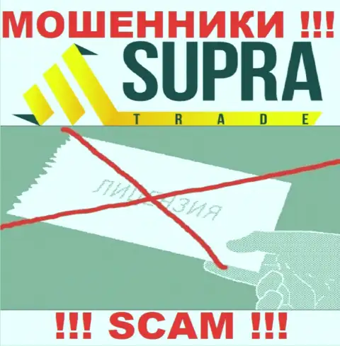 Компания Supra Trade - АФЕРИСТЫ !!! На их онлайн-сервисе нет информации о лицензии на осуществление их деятельности