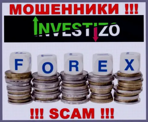 Мошенники Investizo Com, прокручивая делишки в области Форекс, дурачат доверчивых клиентов