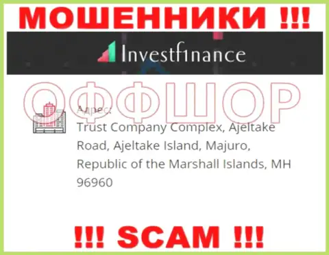 Довольно-таки опасно иметь дело, с такими интернет мошенниками, как контора InvestF1nance, ведь сидят себе они в оффшоре - Trust Company Complex, Ajeltake Road, Ajeltake Island, Majuro, Republic of the Marshall Islands, MH 96960