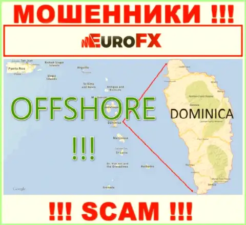 Доминика - оффшорное место регистрации махинаторов EuroFX Trade, предложенное у них на сайте