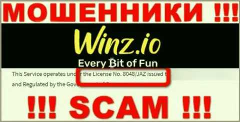 На онлайн-ресурсе Winz Casino есть лицензионный документ, но это не меняет их жульническую сущность