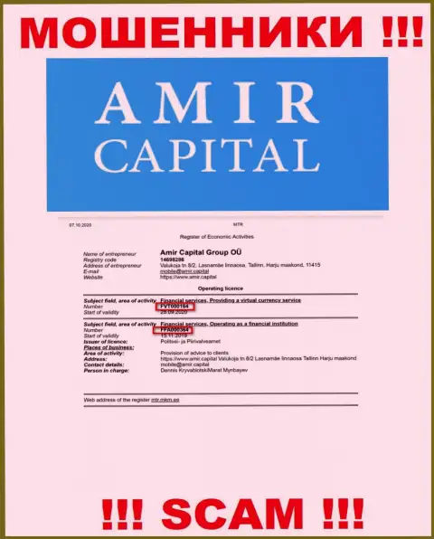 AmirCapital публикуют на сайте номер лицензии, невзирая на этот факт бессовестно надувают клиентов