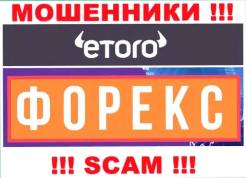 Мошенники eToro Ru, работая в области Форекс, оставляют без денег доверчивых людей