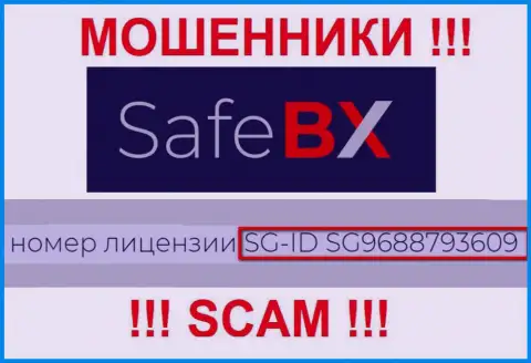 SafeBX Com, замыливая глаза наивным людям, показали у себя на сайте номер своей лицензии на осуществление деятельности
