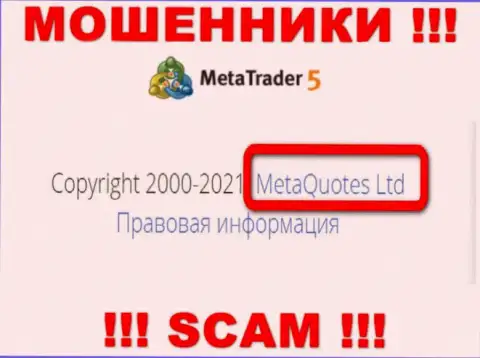MetaQuotes Ltd - компания, управляющая разводилами MetaTrader 5