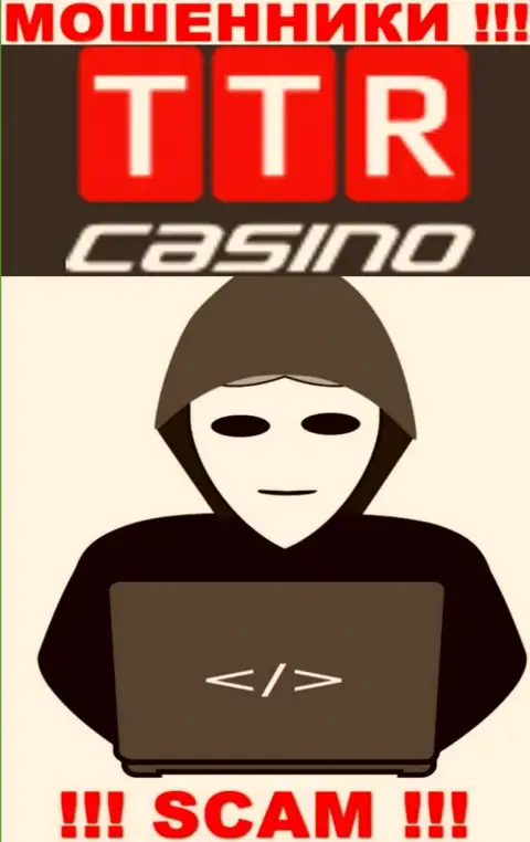 Перейдя на информационный ресурс мошенников TTR Casino мы обнаружили полное отсутствие сведений об их прямом руководстве