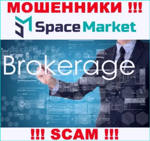 Сфера деятельности преступно действующей компании Space Market - это Брокер