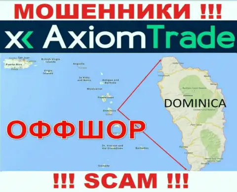 AxiomTrade специально скрываются в оффшоре на территории Commonwealth of Dominica, мошенники