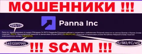 Мошенники Panna Inc искусно надувают своих клиентов, хоть и показывают лицензию на онлайн-сервисе