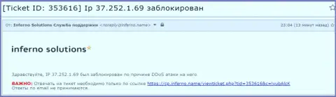 Свидетельство DDoS атаки на веб-ресурс Exante-Obman.Com