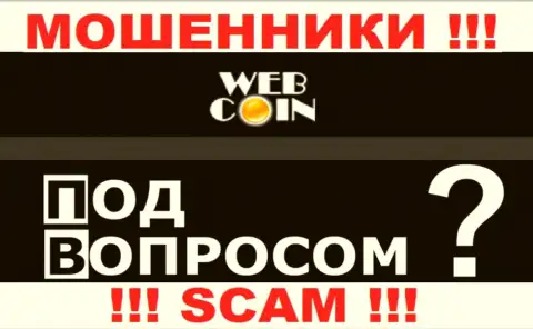 Никак наказать Web-Coin законно не получится - нет информации относительно их юрисдикции