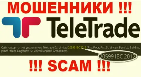 Номер регистрации воров ТелеТрейд (20599 IBC 2012) никак не гарантирует их добропорядочность