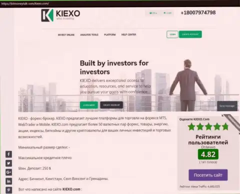 Рейтинг FOREX брокерской компании Киехо, опубликованный на сайте БитМаниТок Ком