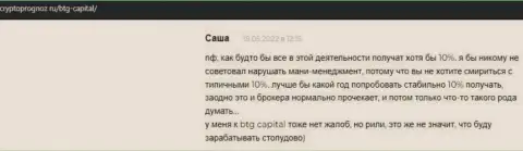 Web-сайт cryptoprognoz ru размещает отзывы трейдеров об условиях торгов брокера BTG Capital