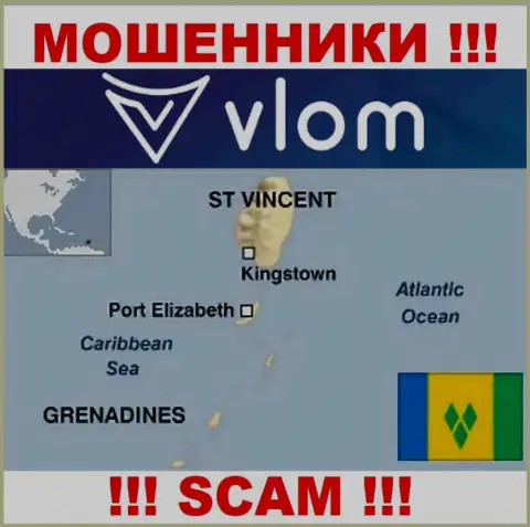 Vlom Ltd имеют регистрацию на территории - Сент-Винсент и Гренадины, остерегайтесь сотрудничества с ними
