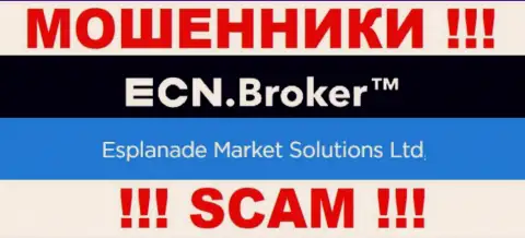 Сведения об юридическом лице организации ECNBroker, им является Esplanade Market Solutions Ltd