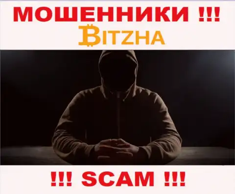 Зайдя на web-портал обманщиков Bitzha Вы не сможете отыскать никакой информации о их руководстве