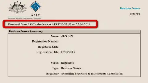 Документ, доказывающий наличие регистрации у дилинговой организации Зиннейра
